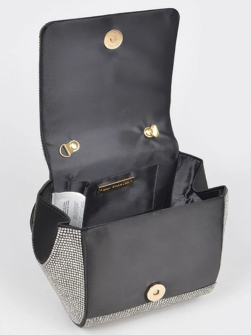 Rhinestone Wrist Band Flap Clutch